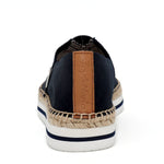 JOY&MARIO HandmadeWomen’s Slip-On Espadrille Fabric Loafers Platform in Navy-A51396W JOYANDMARIO