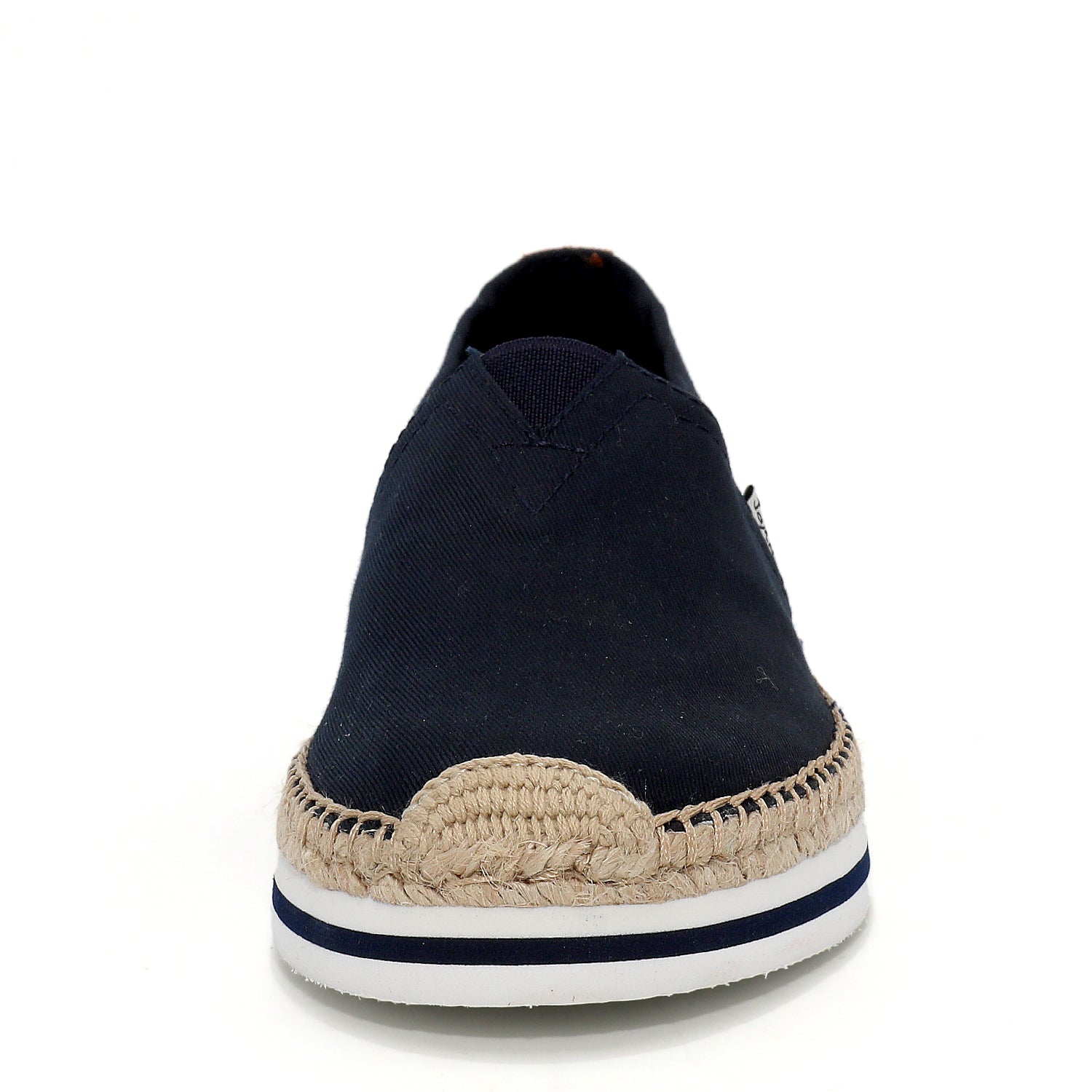 JOY&MARIO HandmadeWomen’s Slip-On Espadrille Fabric Loafers Platform in Navy-A51396W JOYANDMARIO