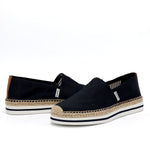 JOY&MARIO HandmadeWomen’s Slip-On Espadrille Fabric Loafers Platform in Navy-A51396W JOYANDMARIO