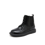 JOY&MARIO Women's Action Leather Lace-up Boots in Black-69091W JOYANDMARIO