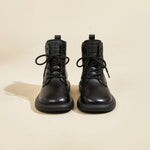 JOY&MARIO Women's Action Leather Lace-up Boots in Black-69093W JOYANDMARIO