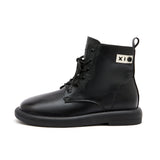JOY&MARIO Women's Action Leather Lace-up Boots in Black-69093W JOYANDMARIO