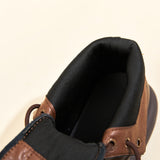 JOY&MARIO Women's Action Leather Lace-up Boots in Brown-69093W JOYANDMARIO