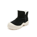 Load image into Gallery viewer, JOY&amp;MARIO Women&#39;s Cow Suede Snow Short Boots in Black-69062W JOYANDMARIO