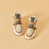 JOY&MARIO Women's Cow Suede Snow Short Boots in Camel-87308W JOYANDMARIO