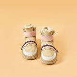 JOY&MARIO Women's Cow Suede Snow Short Boots in Pink-69217W JOYANDMARIO