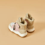 JOY&MARIO Women's Cow Suede Snow Short Boots in Pink-87308W JOYANDMARIO