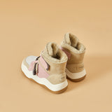 JOY&MARIO Women's Cow Suede Snow Short Boots in Pink-87308W JOYANDMARIO