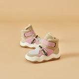 JOY&MARIO Women's Cow Suede Snow Short Boots in Pink-87308W JOYANDMARIO