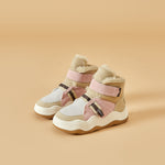 JOY&MARIO Women's Cow Suede Snow Short Boots in Pink-87308W JOYANDMARIO