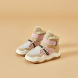 JOY&MARIO Women's Cow Suede Snow Short Boots in Pink-87308W JOYANDMARIO