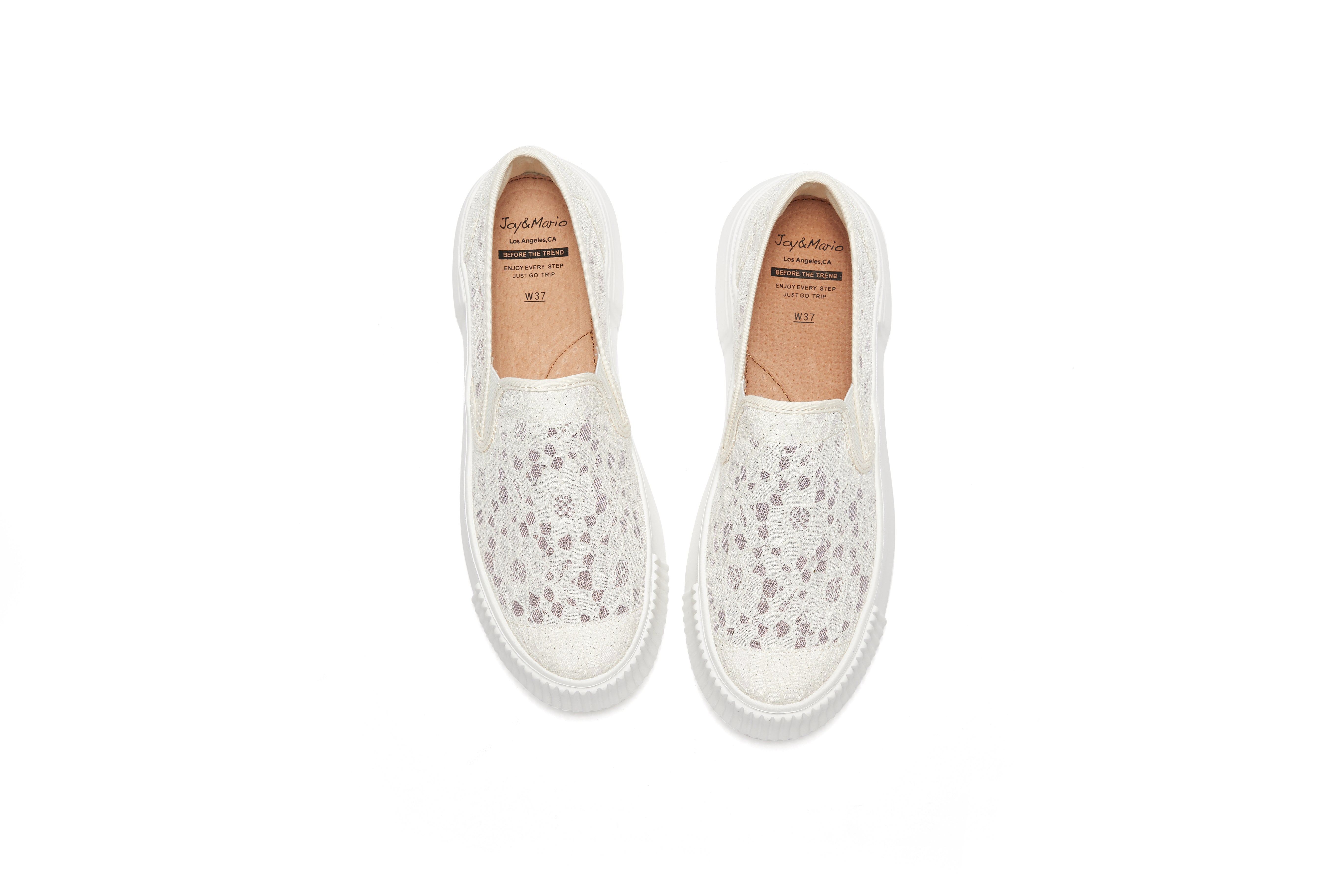 JOY&MARIO Women’s Slip-On Canvas Loafers in Beige-83310W JOYANDMARIO