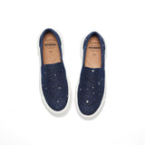 JOY&MARIO Women’s Slip-On Canvas Loafers in Navy-83305W JOYANDMARIO