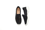 Load image into Gallery viewer, JOY&amp;MARIO Women’s Slip-On Mesh Loafers in Black-76191W